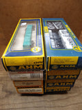 Vtg AHM Bachmann HO 8 Pc 2 Track Span Gantry Reefer Logging Box Car Lot w/Boxes