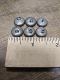 Vtg 6 Pc Round Metal With Shell Center Shank Button Lot 1/2 Inch in Good Shape!