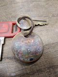 Vtg John Deere Red Ignition Keys Copper Key FOB Safety Live Withit Good Shape