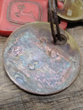 Vtg John Deere Red Ignition Keys Copper Key FOB Safety Live Withit Good Shape