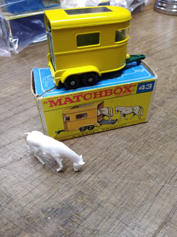Vtg Lesney MATCHBOX Series #43 Pony Trailer w/ 1 Horse England Original Box! #2