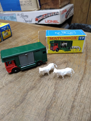 Vtg Lesney MATCHBOX 1969 No17 Ergomatic Cab Horse Box 2 Bulls England Orig Box