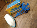 Vtg MATCHBOX Series #9 Boat and Trailer Blue Diecast/Plastic England Orig Box