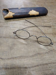 Vtg Antique Civil War Era Eye Glasses Oval Frames with Original Case