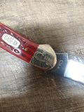 Vtg CASE XX 62131 Zippo Set Pocket Worn Double Blade Canoe Red Bone Pocket Knife