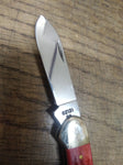 Vtg CASE XX 62131 Zippo Set Pocket Worn Double Blade Canoe Red Bone Pocket Knife