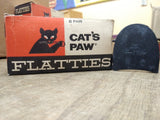 Vtg NOS Six Pair Cat's Paw Flatties Black N.M 16 Rubber Heels Shoe Repair USA #3