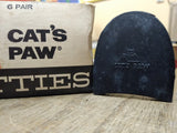 Vtg NOS Six Pair Cat's Paw Flatties Black N.M 16 Rubber Heels Shoe Repair USA #3