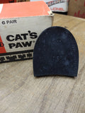 Vtg NOS Six Pair Cat's Paw Flatties Black N.M 16 Rubber Heels Shoe Repair USA #3
