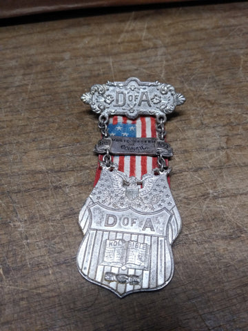 Vtg D of A Daughters Of America Medal Magic Sister Council Lodge103 Silver Tone