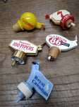 Vtg 5 Pc Lot Old Taylor 100 Pipers Seagrams++ Whiskey Bottle Pourer Spout Topper