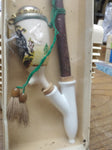 Vtg NOS Folklore Goedewaagen Gouda Porcelain Hunting Pipe Holland Original Box!