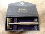 Vtg 1920's Christy Single Edge Safety Razor In Original Velveteen Lined Case!
