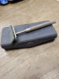 Vtg 1920's Christy Single Edge Safety Razor In Original Velveteen Lined Case!