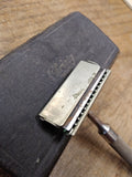 Vtg 1920's Christy Single Edge Safety Razor In Original Velveteen Lined Case!