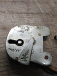 Vtg Antique Miniature Brass Padlock w/Key Hole Cover and Barrel Key Works Good!