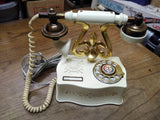 Vtg Rare 1970 U. S. Telephone Co. Fleur De Lis Desk Top Rotary Phone #205-ZE2-58