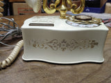 Vtg Rare 1970 U. S. Telephone Co. Fleur De Lis Desk Top Rotary Phone #205-ZE2-58