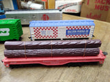 Vtg Bachmann Tyco HO Gauge 5 Pc Freight Car Lot Logging Hopper Box Reefer Train