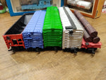 Vtg Bachmann Tyco HO Gauge 5 Pc Freight Car Lot Logging Hopper Box Reefer Train