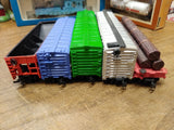 Vtg Bachmann Tyco HO Gauge 5 Pc Freight Car Lot Logging Hopper Box Reefer Train