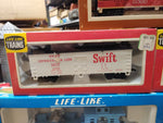 Vtg Life Like Tyco HO Gauge 5 Pc Train Car Lot Search Light Reefer Tank Box Cars