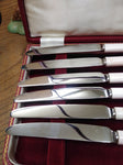 Vtg Fortnum & Masun Piccadilly Dinner Knife Set Ceramic Handle Orig Case England