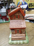 Vtg Ceramic Pottery Christmas Village Hand Painted Grist Flour Mill Figurine
