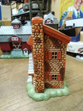 Vtg Ceramic Pottery Christmas Village Hand Painted Grist Flour Mill Figurine