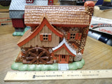 Vtg Ceramic Pottery Christmas Village Hand Painted Grist Flour Mill Figurine