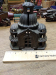 Vtg Antique A.C. Williams Cast Iron Coin Bank Building Toy w/Patina Good Shape!