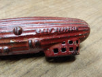 Vtg AC Williams Cast Iron Graf Zeppelin Coin Bank Original Red Paint Nice Patina