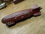 Vtg AC Williams Cast Iron Graf Zeppelin Coin Bank Original Red Paint Nice Patina