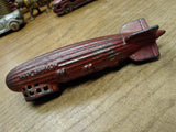 Vtg AC Williams Cast Iron Graf Zeppelin Coin Bank Original Red Paint Nice Patina