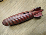 Vtg AC Williams Cast Iron Graf Zeppelin Coin Bank Original Red Paint Nice Patina
