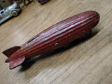 Vtg AC Williams Cast Iron Graf Zeppelin Coin Bank Original Red Paint Nice Patina