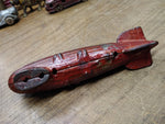 Vtg AC Williams Cast Iron Graf Zeppelin Coin Bank Original Red Paint Nice Patina