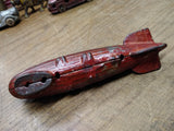 Vtg AC Williams Cast Iron Graf Zeppelin Coin Bank Original Red Paint Nice Patina
