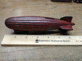 Vtg AC Williams Cast Iron Graf Zeppelin Coin Bank Original Red Paint Nice Patina