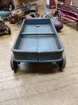 Vtg Kilgore Cast Iron Express Flyer Pull Toy Wagon Steel Wheels Blue Nice Patina