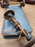 Vtg Kilgore Cast Iron Express Flyer Pull Toy Wagon Steel Wheels Blue Nice Patina