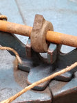 Vtg Kilgore Cast Iron Express Flyer Pull Toy Wagon Steel Wheels Blue Nice Patina