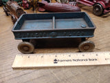 Vtg Kilgore Cast Iron Express Flyer Pull Toy Wagon Steel Wheels Blue Nice Patina
