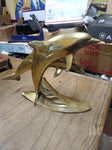 Vtg Large Brass 2 Dolphins Swimming Figurine Statue Decoration Sculpture Nice!