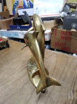 Vtg Large Brass 2 Dolphins Swimming Figurine Statue Decoration Sculpture Nice!