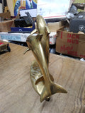 Vtg Large Brass 2 Dolphins Swimming Figurine Statue Decoration Sculpture Nice!