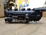 Vtg HO Gauge Rivarossi #574 Steam Locomotive Running Light Train Made In Italy