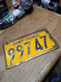 Vtg 1949 Pennsylvania Pa Penna Automobile License Plate 99747 Good Condition