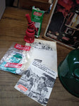 Vtg Coleman Gas Lantern 220K Dated 5/82 Paper Work Fuel Filler Original Box Nice