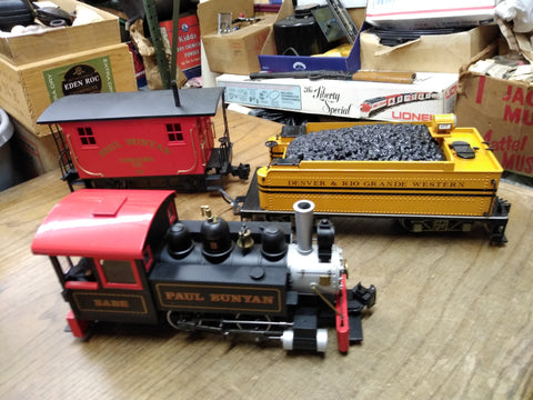 Bachmann G Scale Paul Bunyan Babe Steam Locomotive 177 Tender #10 Caboose Nice!